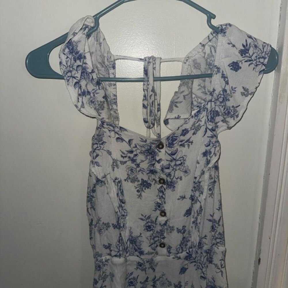 Women's Blue and White Blouse